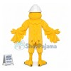 Canary Wearing Hard Hat Mascot Costume 