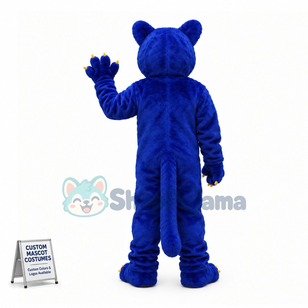 Fierce Blue Panther Mascot Adult Costume 