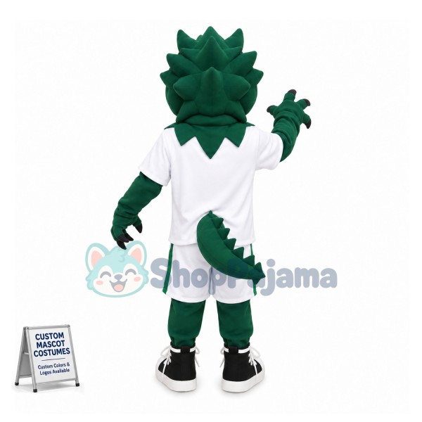Green Dragon School Mascot Costume	
