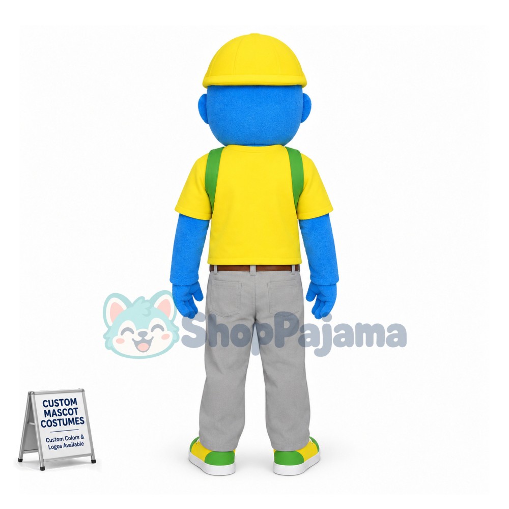 Blue Schoolboy Mascot Costume 