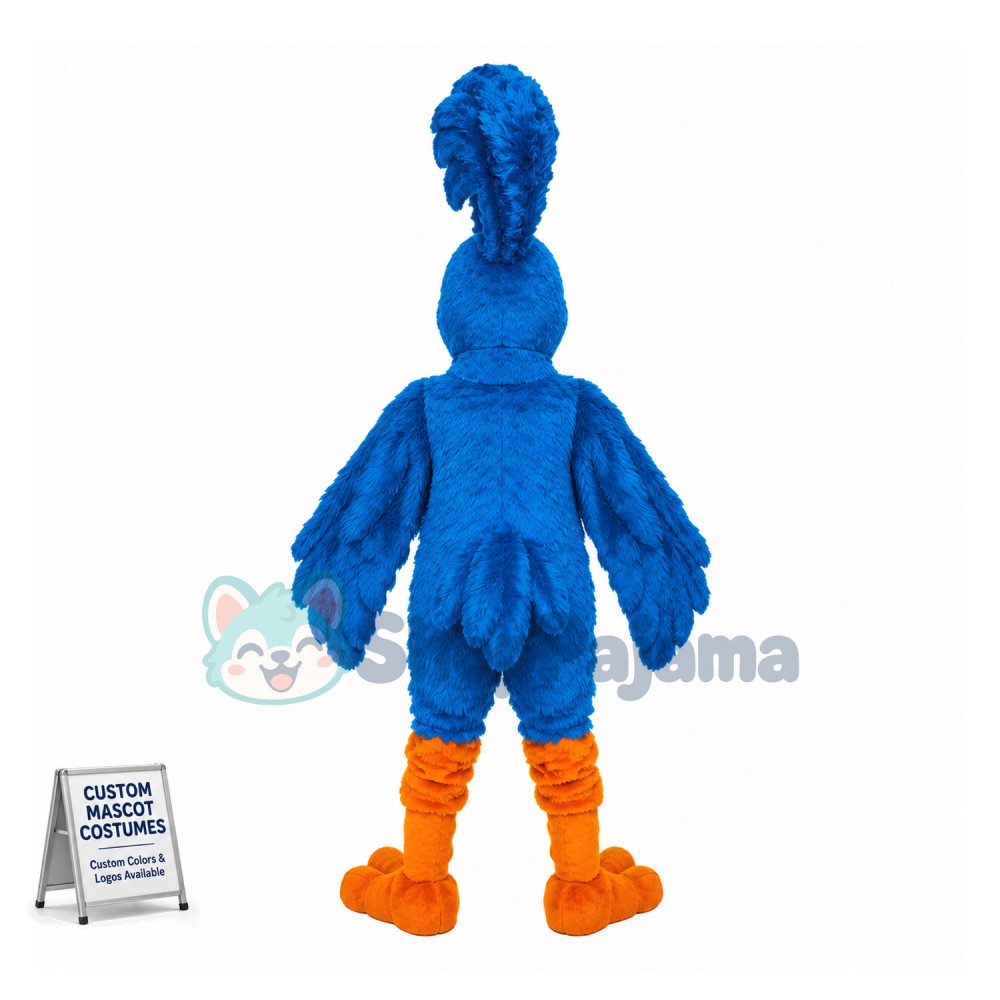 Blue Roadrunner Mascot Costume 
