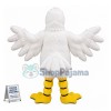 White Fur Pelican Mascot Costume  