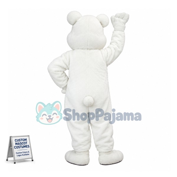 Cute White Bear Mascot Costume  