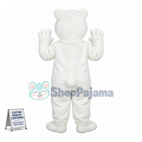 White Bear Cub Mascot Costume 