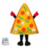 Deluxe Cartoon Triangle Pizza Slice With Fresh Vegetables Mascot Costume 
