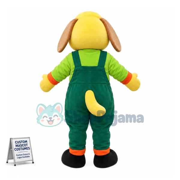 Adult Cartoon Yellow Dog Mascot Costume Fancy Dress Outfit 