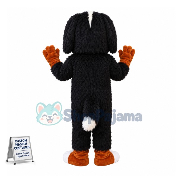 Lovely Bernese Mountain Dog With Yellow Tongue Mascot Costume  