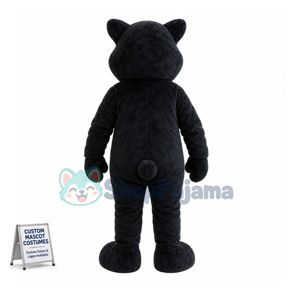 Adult Cartoon Black Bear Mascot Costume  