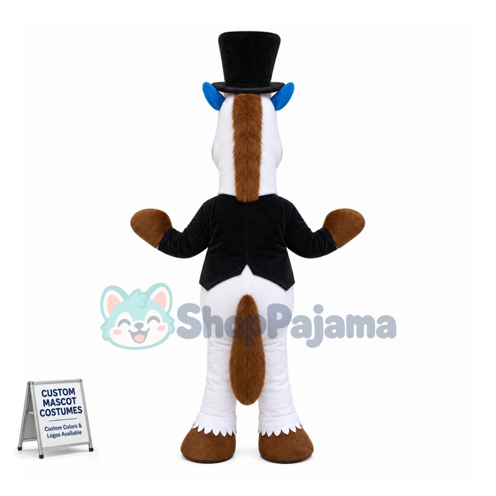 Gentleman White Hippopotamus Mascot Costume 