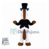 Gentleman White Hippopotamus Mascot Costume 