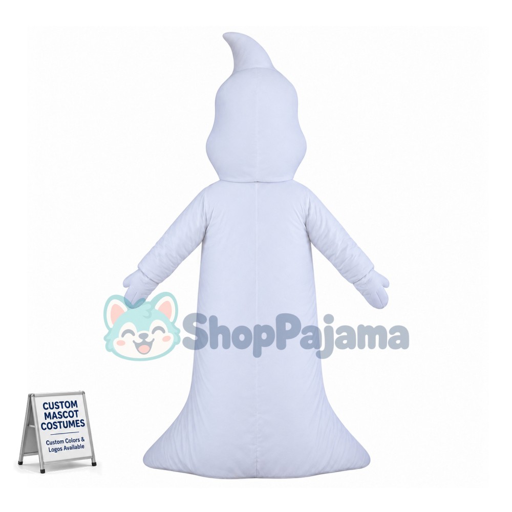 Halloween White Ghost Mascot Costume 
