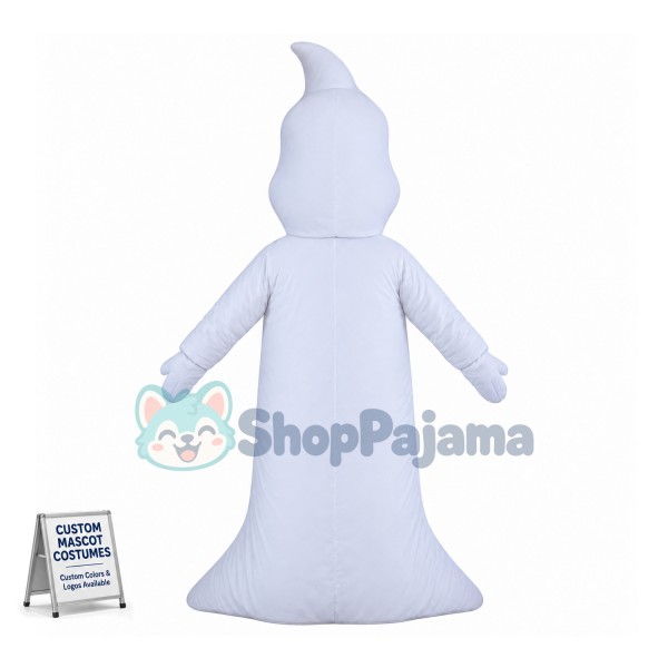 Halloween White Ghost Mascot Costume 