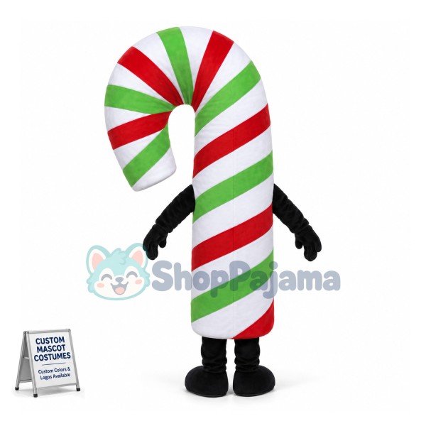 Deluxe Christmas Candy Cane Lightweight Mascot Adult Costume	