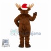 Santa's Red-Nosed Christmas Reindeer Mascot Costume Adult Plush Costume 