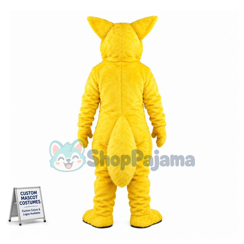 Growling Yellow Wildcat Mascot Costume 