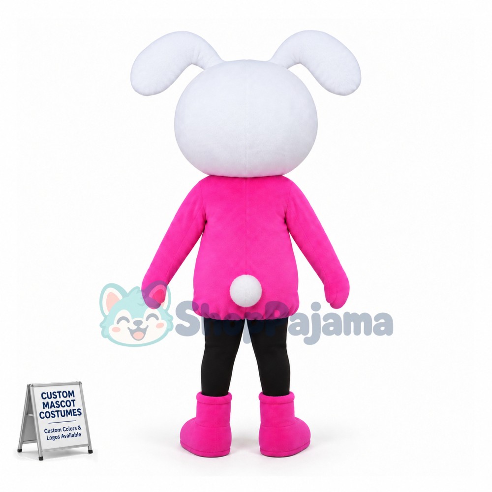 Pink Style Winking Bunny Girl Mascot Costume 