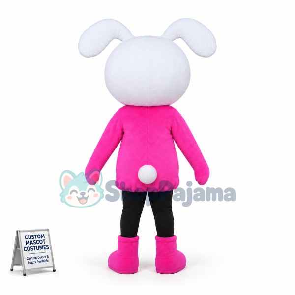 Pink Style Winking Bunny Girl Mascot Costume 
