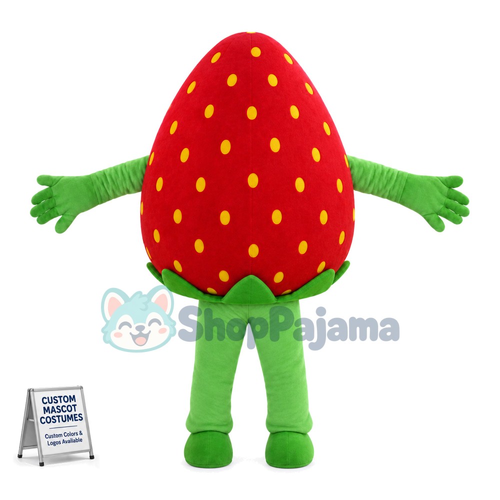 Adult Cartoon Strawberry Man Mascot Costume 
