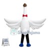 Huge White Stork With Red Bow Tie Mascot Costume For Adult