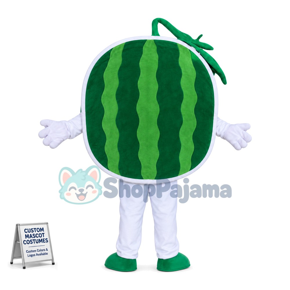Adult Cartoon Round Slice Of Watermelon Mascot Costume 