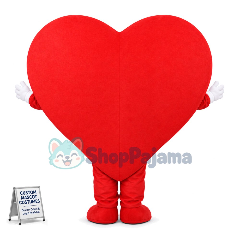 Deluxe Red Heart Mascot Costume 