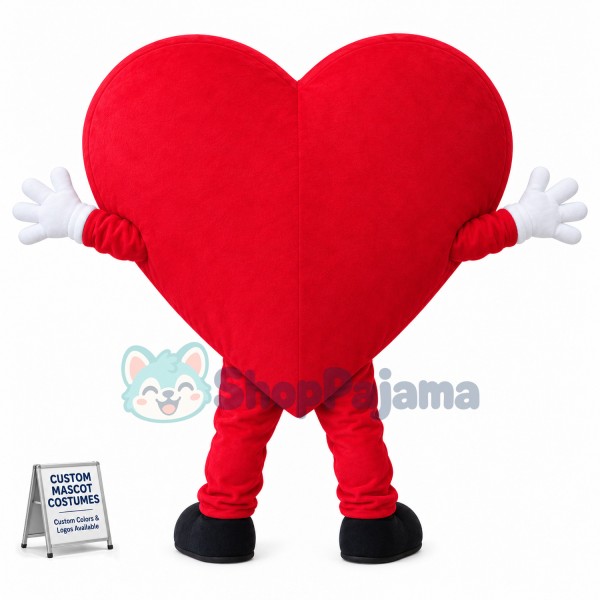Deluxe Cartoon Red Heart Mascot Costume 