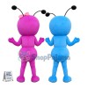 Adult Cartoon Blue Ant & Pink Ant With Bow Hair Accessories Mascot Costume 