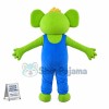 Adult Cartoon Green Koala in blue overalls Mascot Costume	
