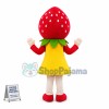 Cute Winking Strawberry Girl Mascot Costume 