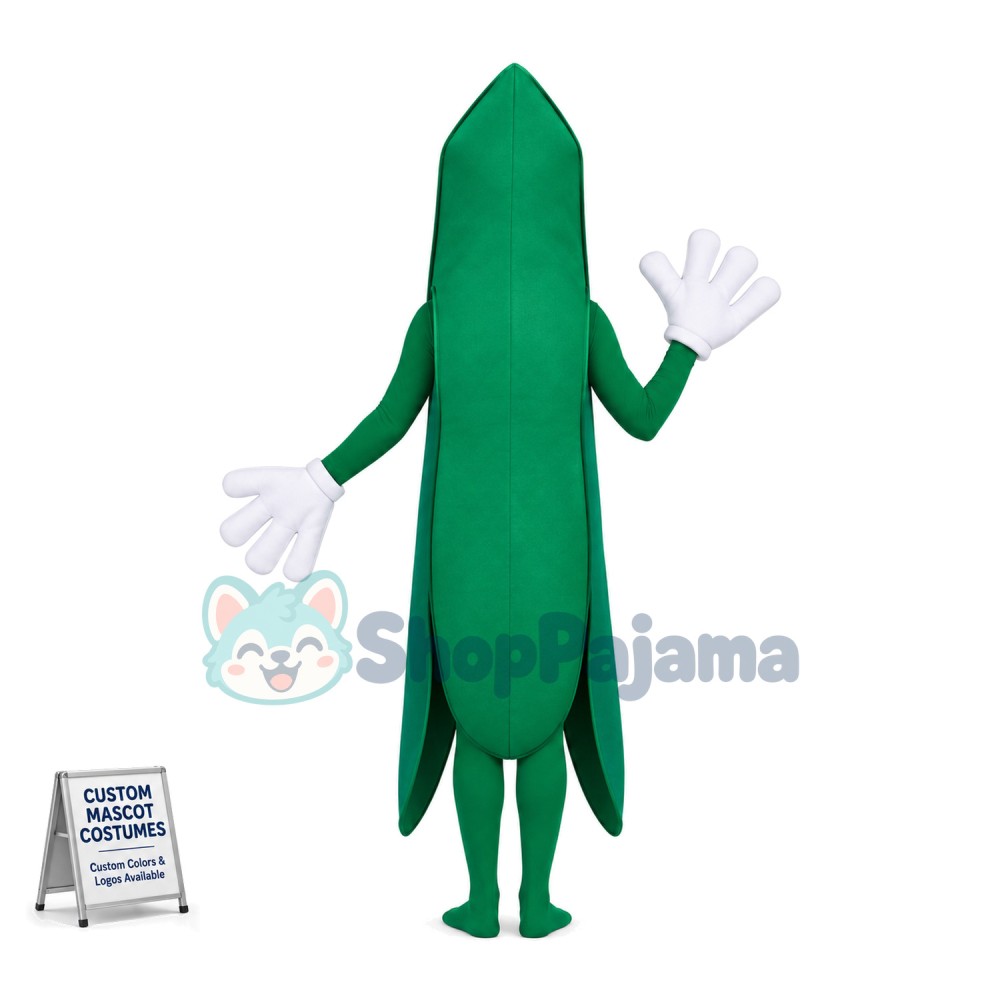 Adult Size Peas Pod Mascot Costume For Halloween Party	