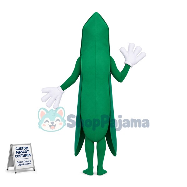 Adult Size Peas Pod Mascot Costume For Halloween Party	