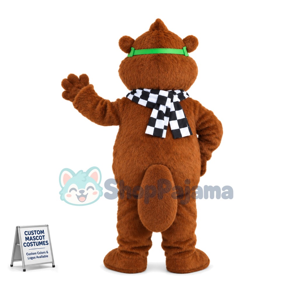 Furry brown Gophers mascot costume
