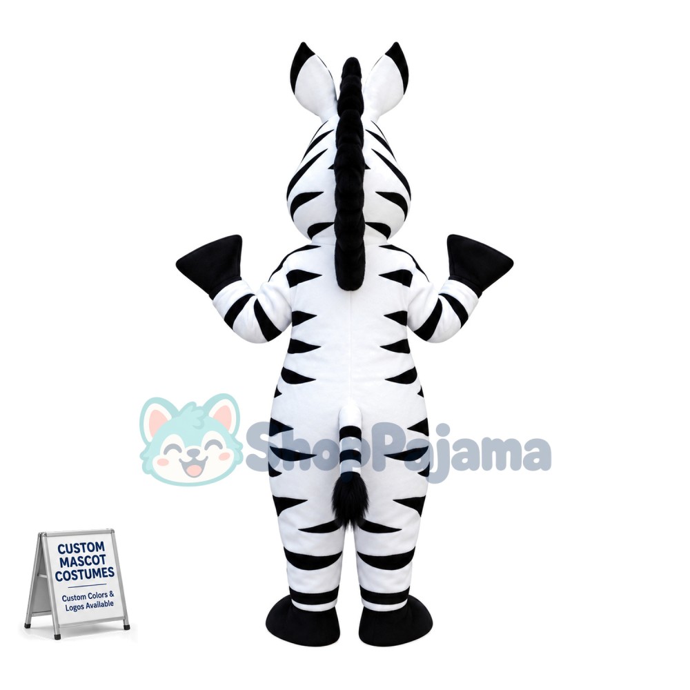 Adventurous Marty the Zebra Madagascar Mascot Costume 