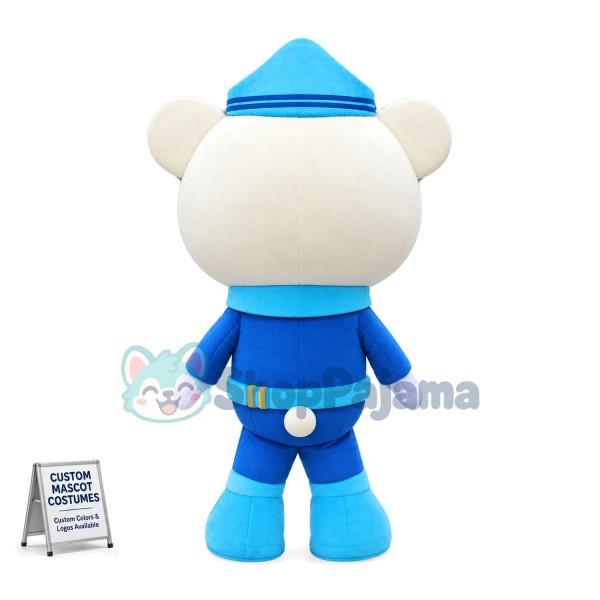 Brave Captain Barnacles Bear Mascot Costume 
