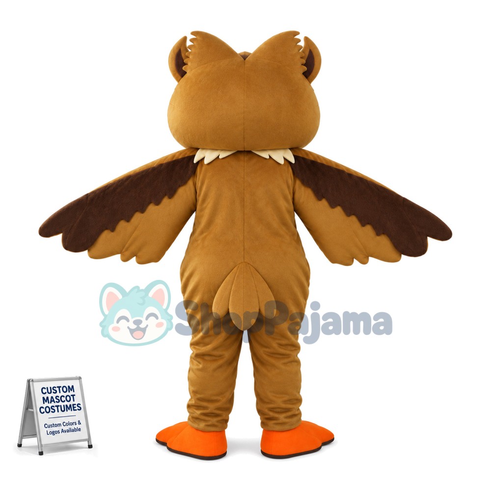 Flying Brown Owl Mascot Costume 
