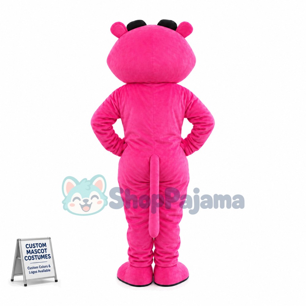 Curious Pink Panther Mascot Cartoon Character Costume