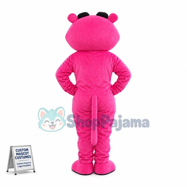 Curious Pink Panther Mascot Cartoon Character Costume