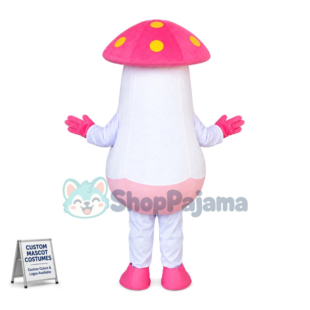 Deluxe Pink Mushroom Cartoon Mascot Costume