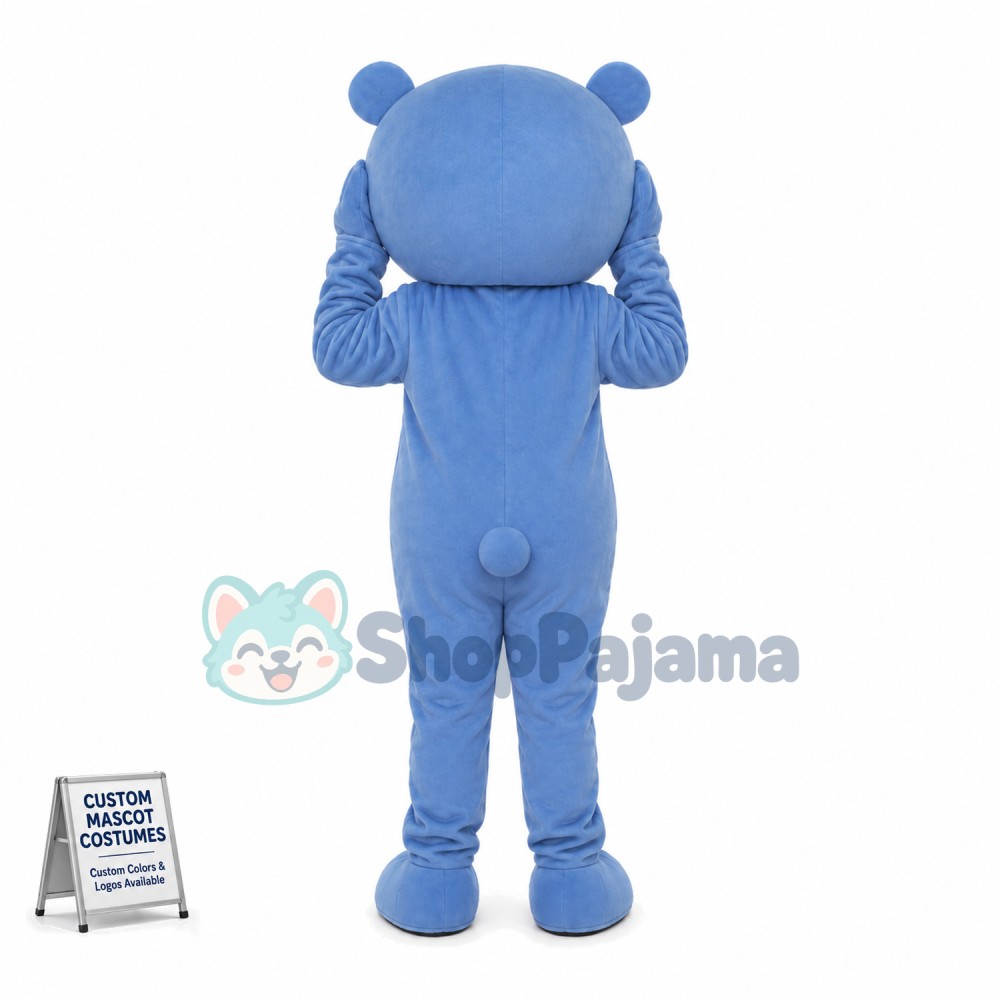 Blue Teddy Bear Mascot Costume 