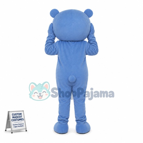 Blue Teddy Bear Mascot Costume 