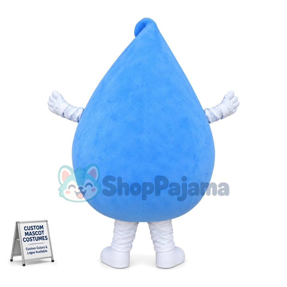 Deluxe Blue Water Drop Mascot Cartoon Costume 