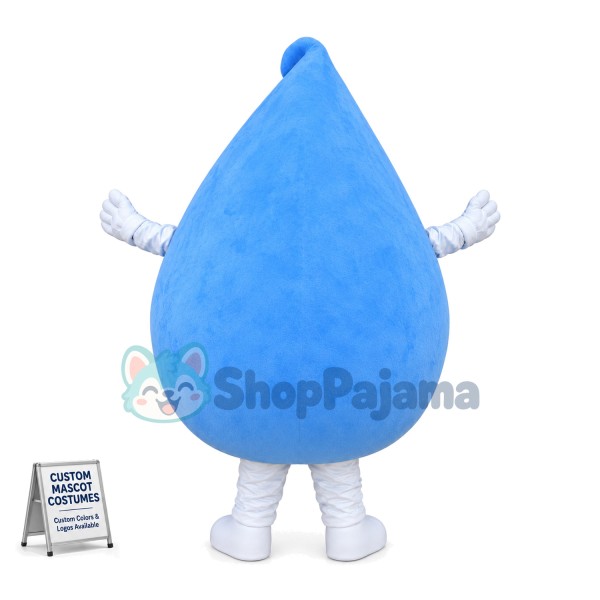 Deluxe Blue Water Drop Mascot Cartoon Costume 