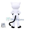 Happy Cartoon Odd-eyed White Cat Mascot Costume 