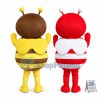 Cartoon Red Honeybee & Yellow Honeybee Mascot Costume 