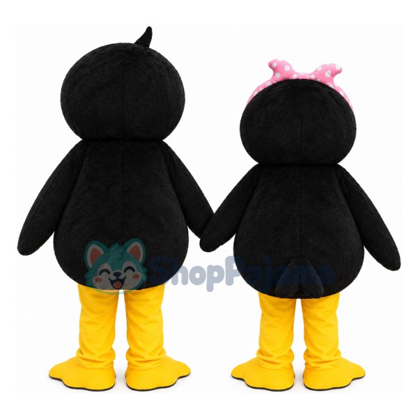 Cute Penguin Couple Mascot Cartoon Style Costume 