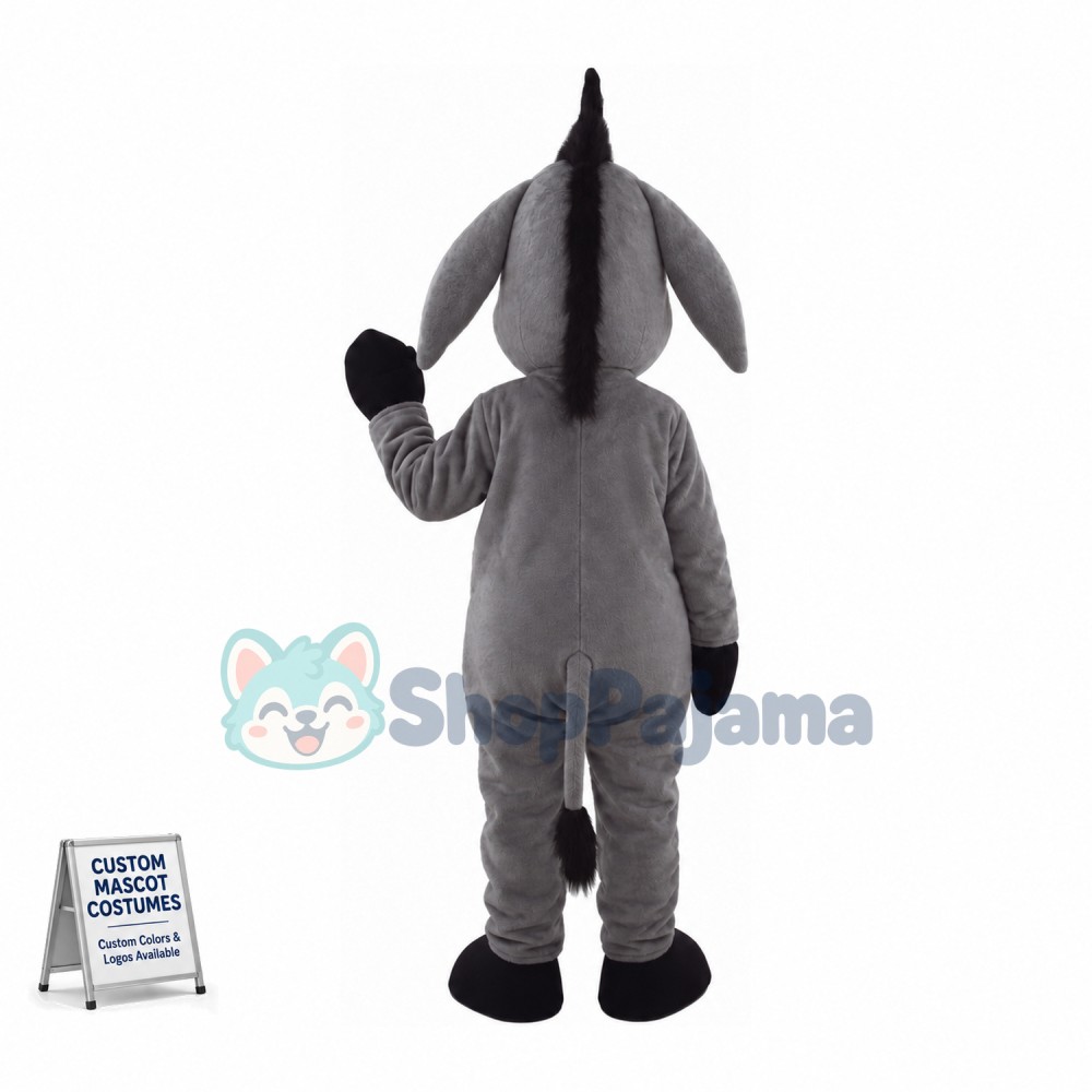 Gloomy Eeyore the Grey Donkey Mascot Costume	