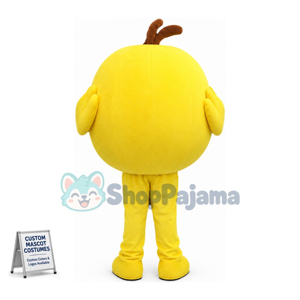 Round Cartoon Yellow Bird Mascot Costume 