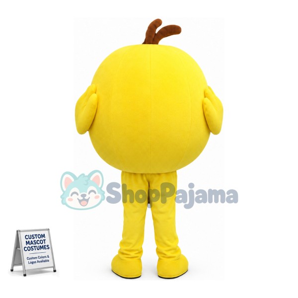 Round Cartoon Yellow Bird Mascot Costume 