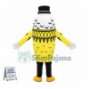 Deluxe Goldfish In Black Hat Walking Mascot Costume 