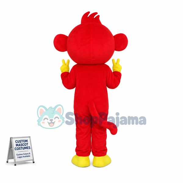 Adult Cartoon Red Monkey Mascot Costume 